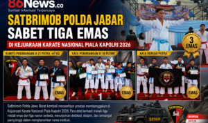 Satbrimob Polda Jabar Sabet Tiga Emas di Kejuaraan Karate Nasional Piala Kapolri 2026