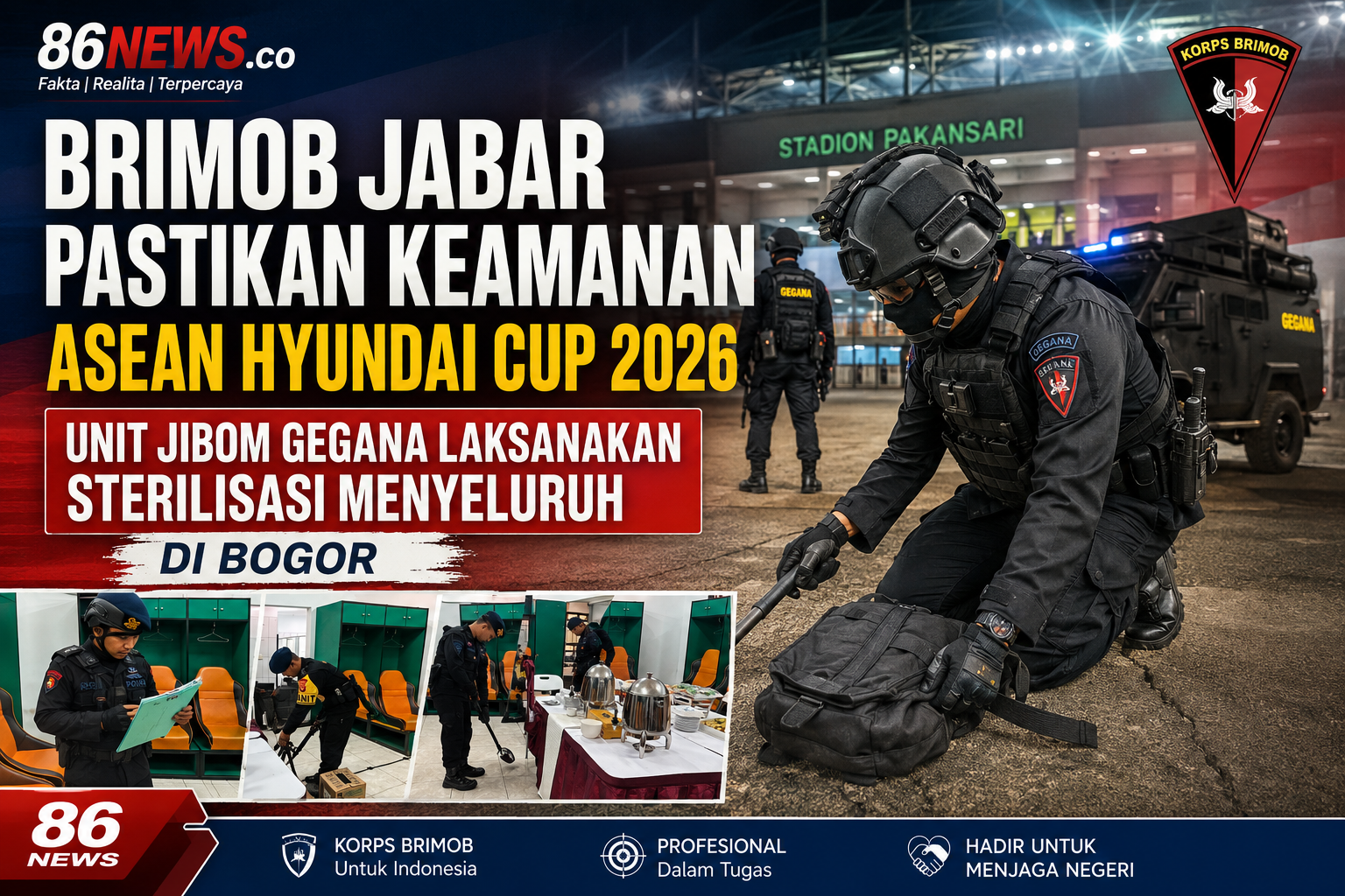 Brimob Jabar Pastikan Keamanan ASEAN Hyundai Cup 2026, Unit Jibom Gegana Laksanakan Sterilisasi Menyeluruh di Bogor